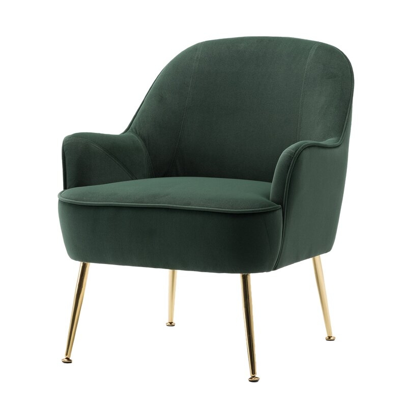 Appel 21.5'' Wide Velvet Armchair, Green Velvet - Image 4
