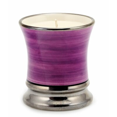 Deruta Candles: Deluxe Precious Cup Candle ~ Coloris Viola Design ~ Pure Platinum Rim - Milano Vanilla - Image 0