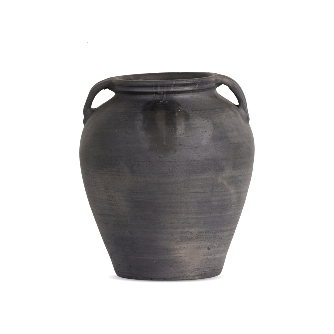 Four Hands Laith Vase-Aged Black Ceramic - Image 0