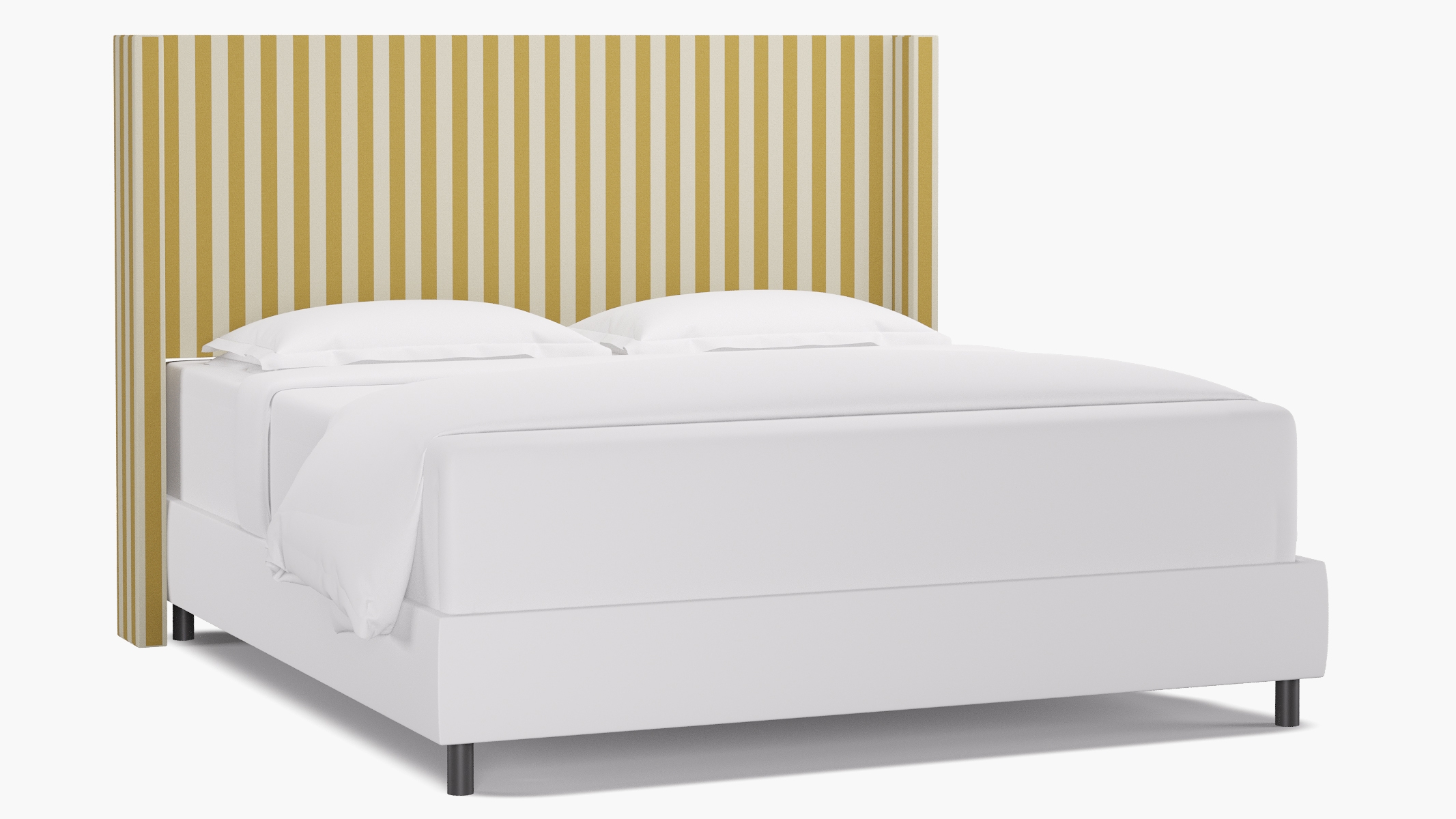 Modern Wingback Headboard, Citrine Cabana Stripe, King - Image 0