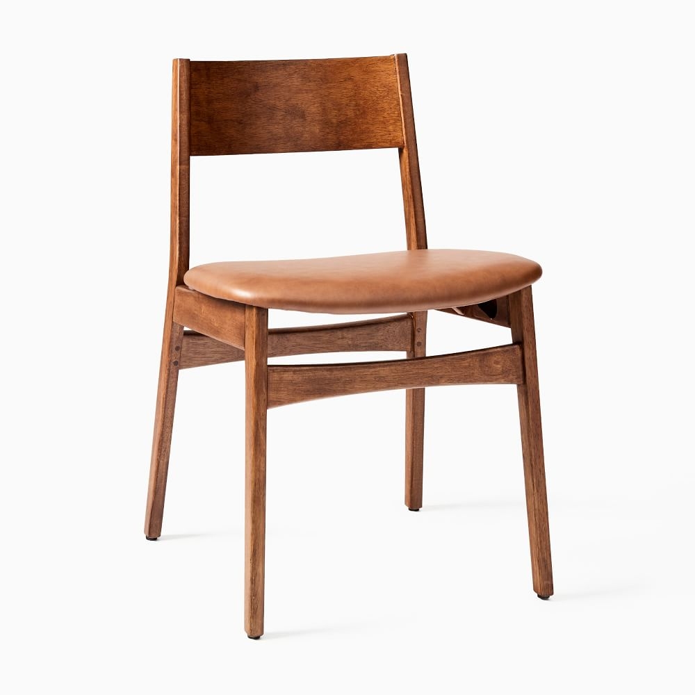Baltimore Dining Chair, Set of 2, Vegan Leather, Saddle, Walnut - Image 0