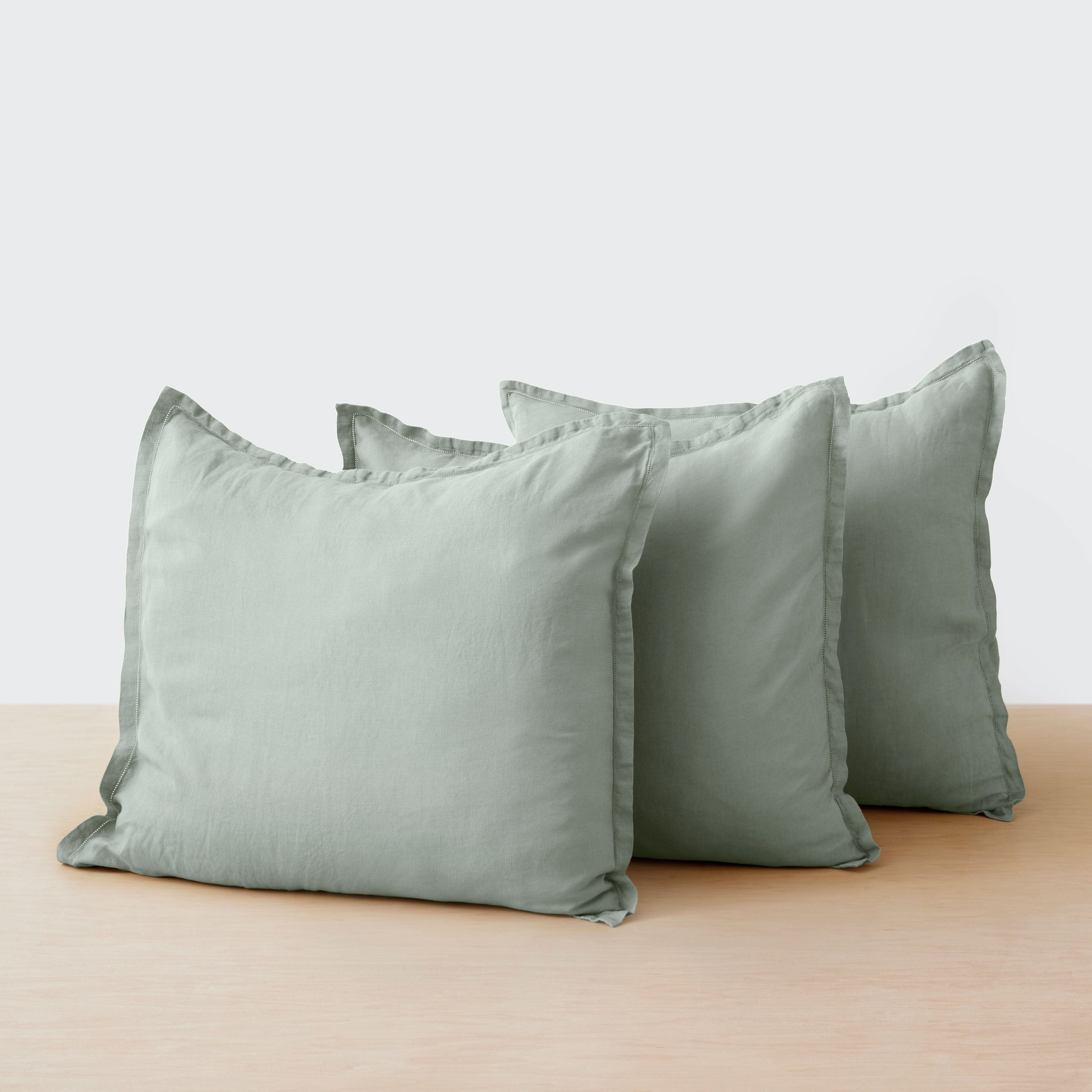 The Citizenry Stonewashed Linen Euro Shams Set of 3 | Black - Image 0