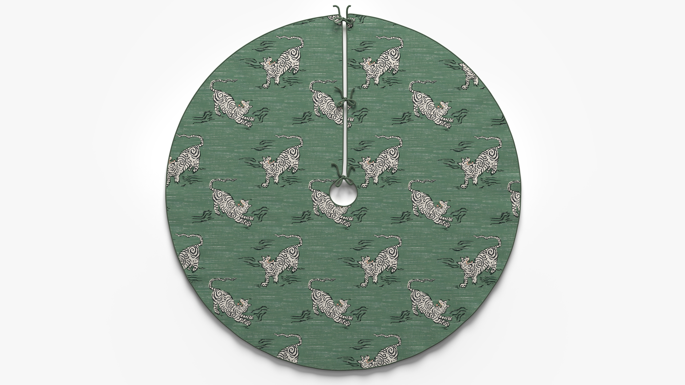Printed Tree Skirt, Emerald Tigresse - Image 0