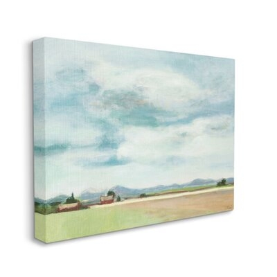 Red Barn Farm Landscape Soft Blue Sky - Graphic Art Print - Image 0