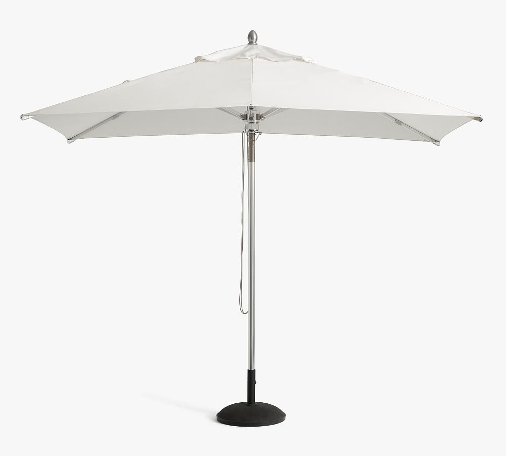 Premium 10' Rectangular Umbrella With Aluminum Silver Tilt Pole, Sunbrella(R) Heather Gray - Image 0