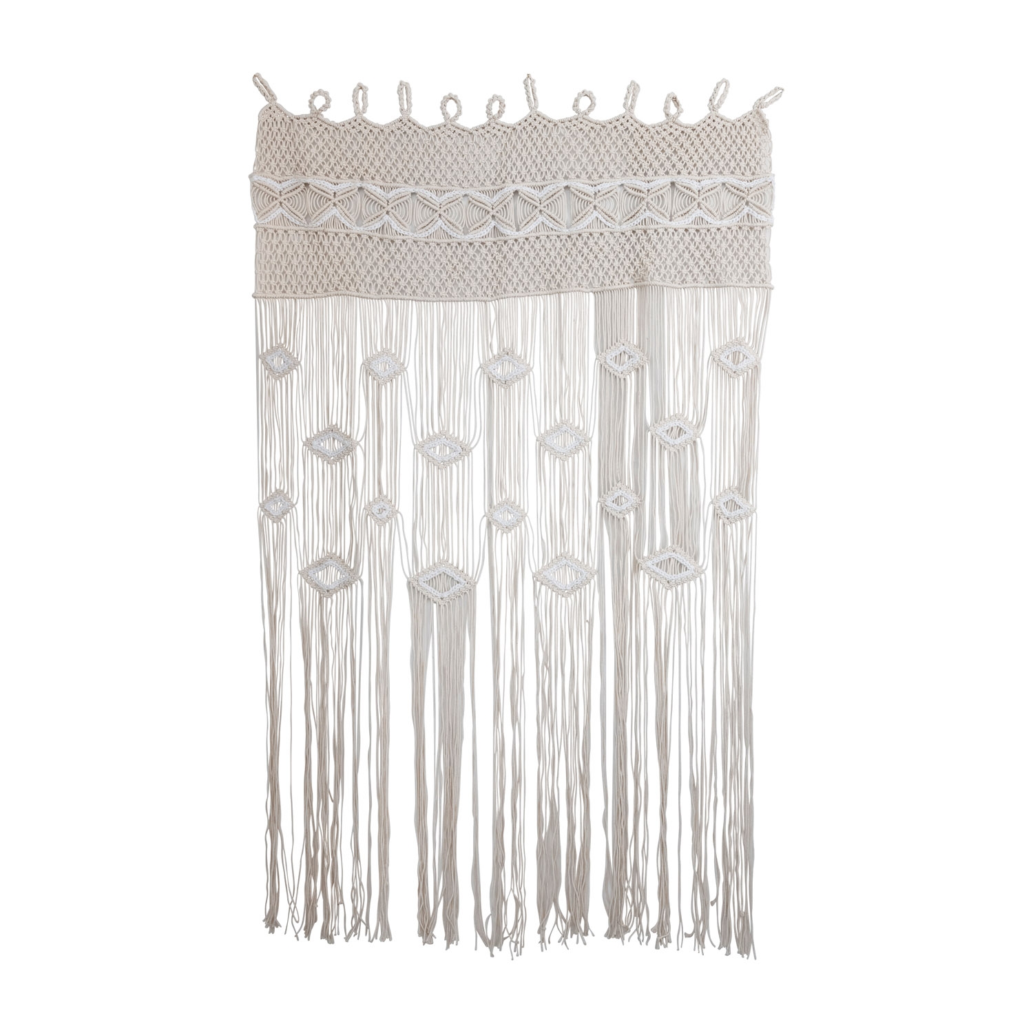 Hand-Woven Cotton Blend Macramé Curtain - Image 0