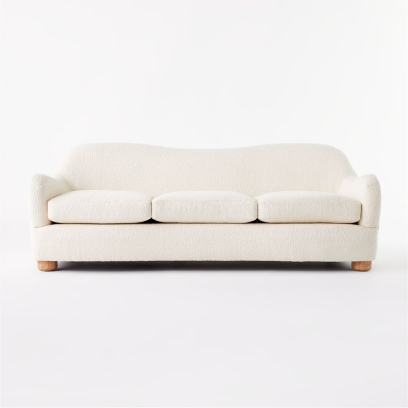 Bacio Cream Boucle Sofa with Bleached Oak Legs by Ross Cassidy - Image 0