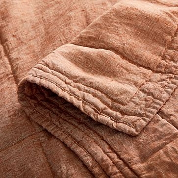 Belgian Linen Quilt, Full/Queen, Slate Melange - Image 1