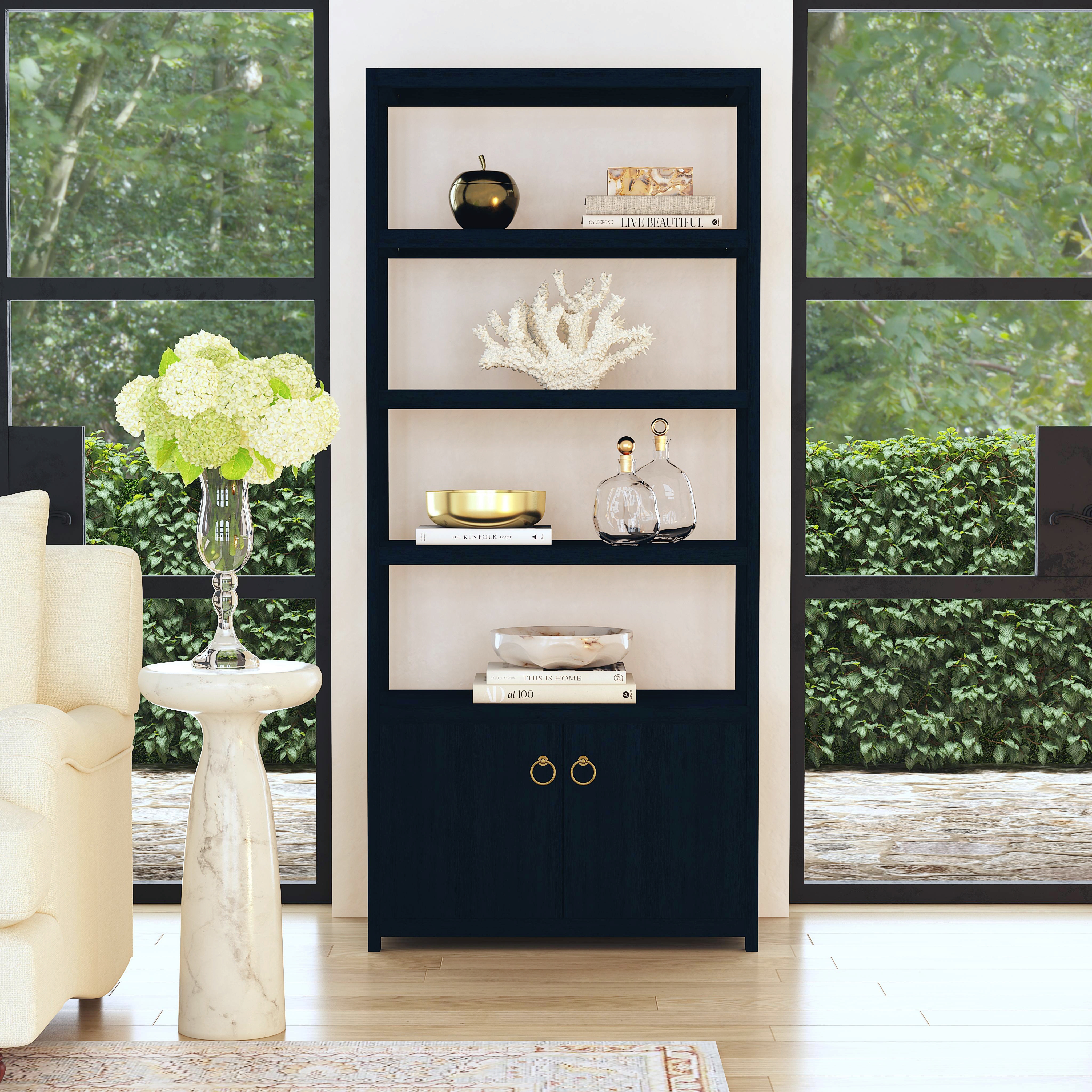 Lark Navy Blue Etagere Bookcase - Image 2