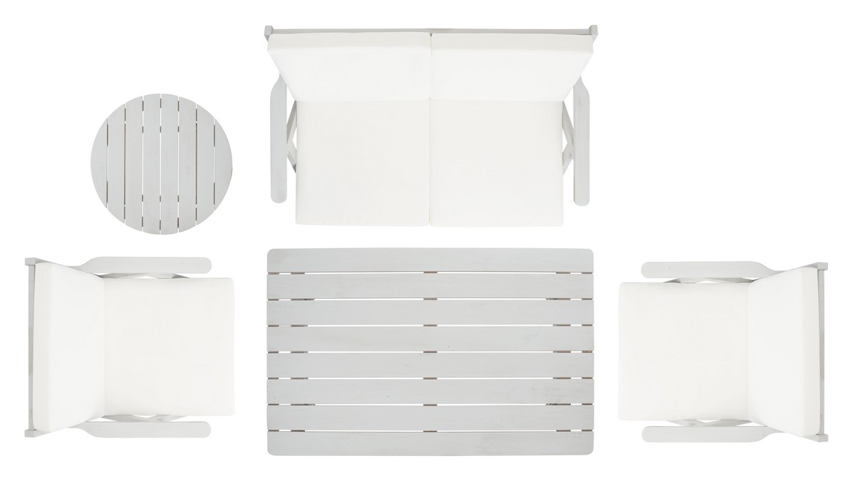 Dryad 5 Pc Outdoor Living Set - Grey/Beige - Safavieh - Image 5