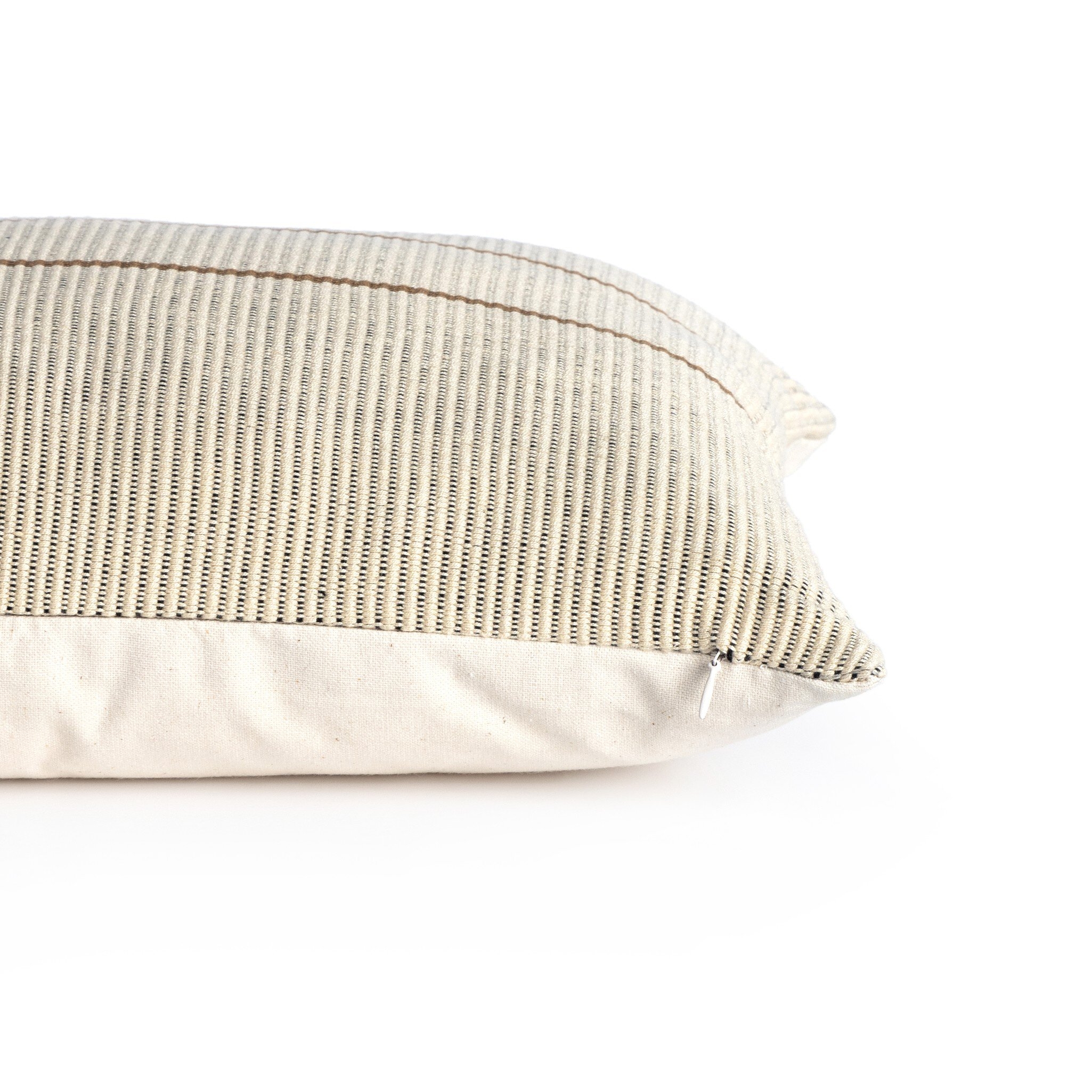 Handwoven Merido Pillow - Beige - Beige Cotton - Image 4