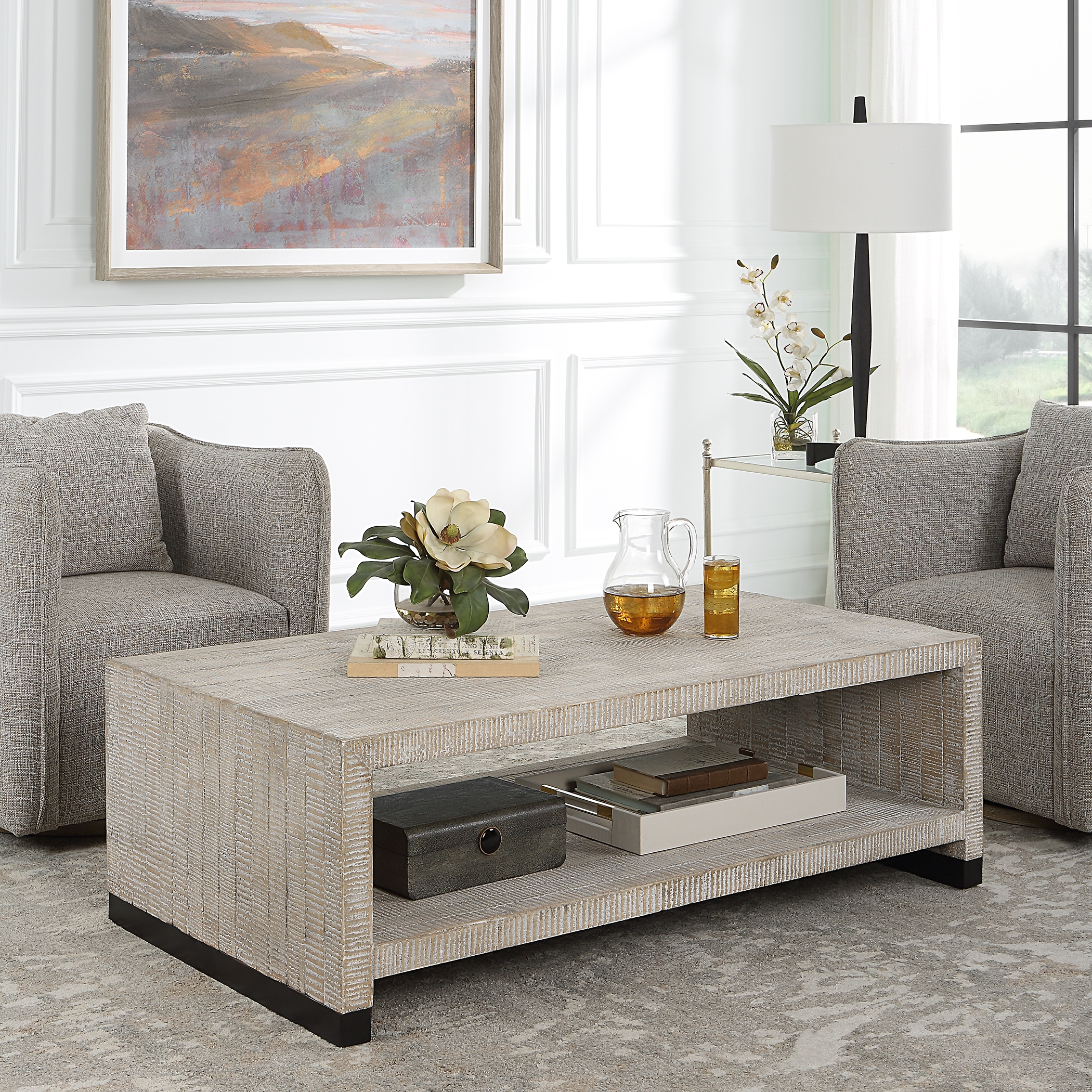 Bosk White Washed Coffee Table - Image 2