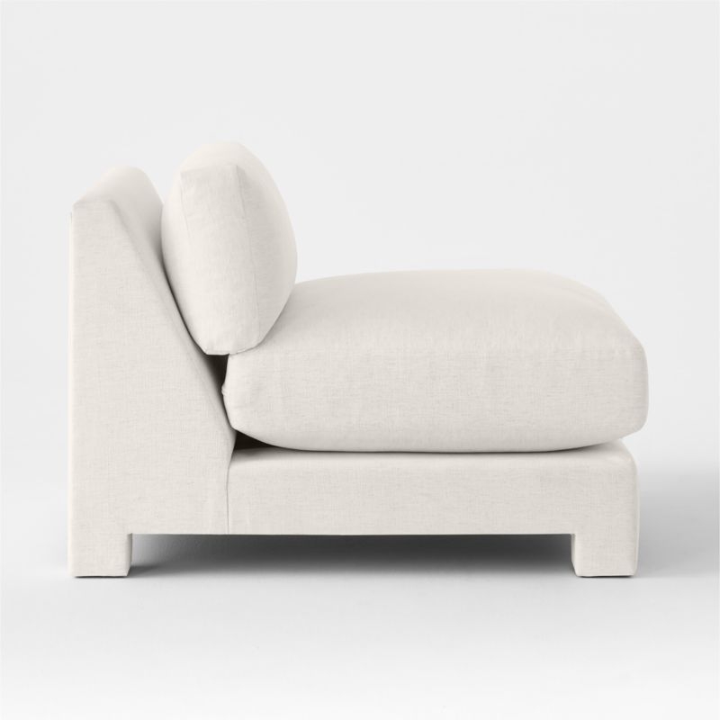 Marguerite White Performance Fabric Armless Chair - Image 3