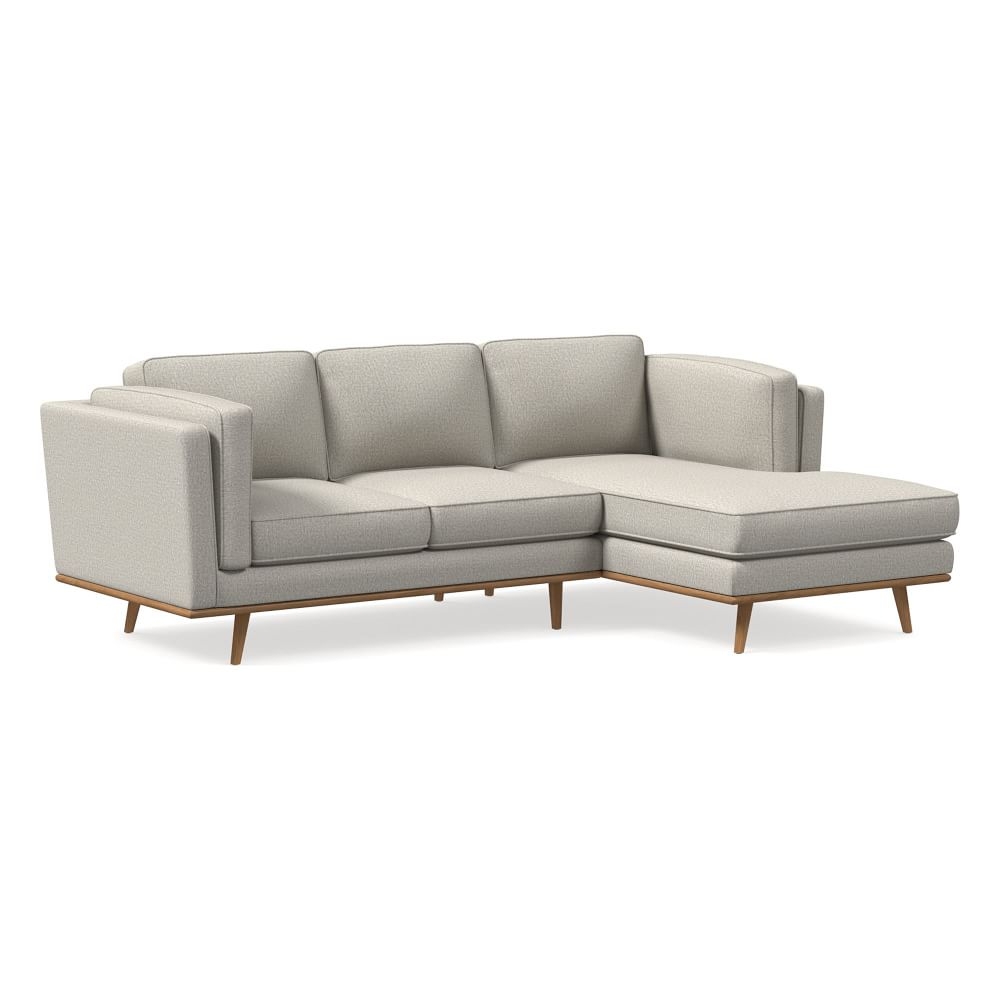 Zander 94" Right 2-Piece Chaise Sectional, Twill, Dove, Almond - Image 0