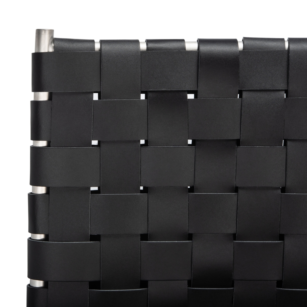 Bahari Woven Counter Stool - Black / Silver - Safavieh - Image 2