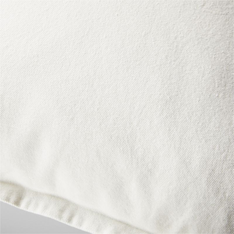 White Denim Throw Pillow with Down-Alternative Insert 20" - Image 1
