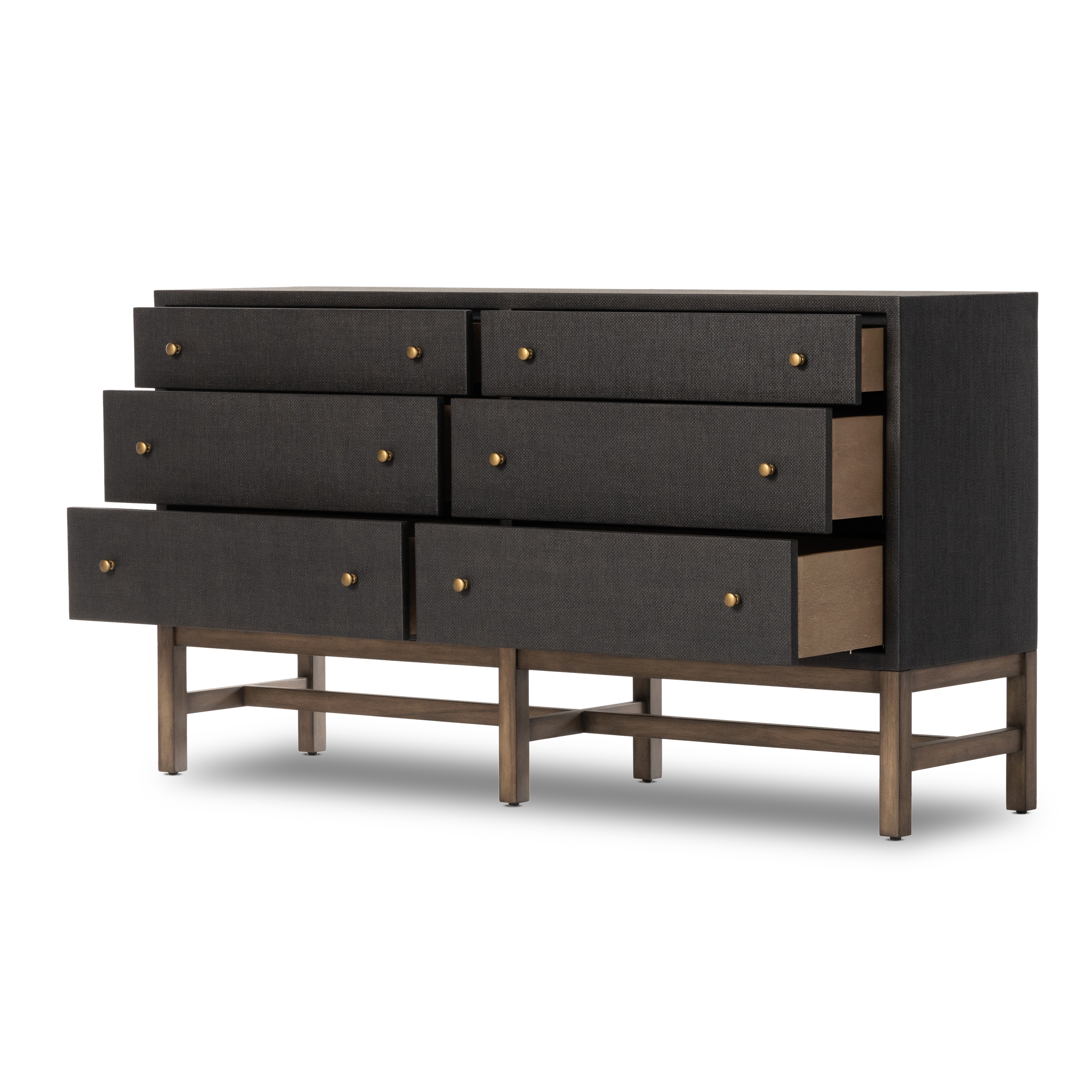 Fiona 6 Drawer Dresser - Black Raffia - Image 4