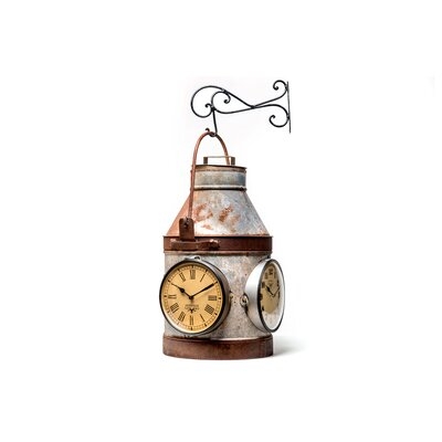 3 Sided Hanging Clock Made From Iron Milk Carton - Image 0