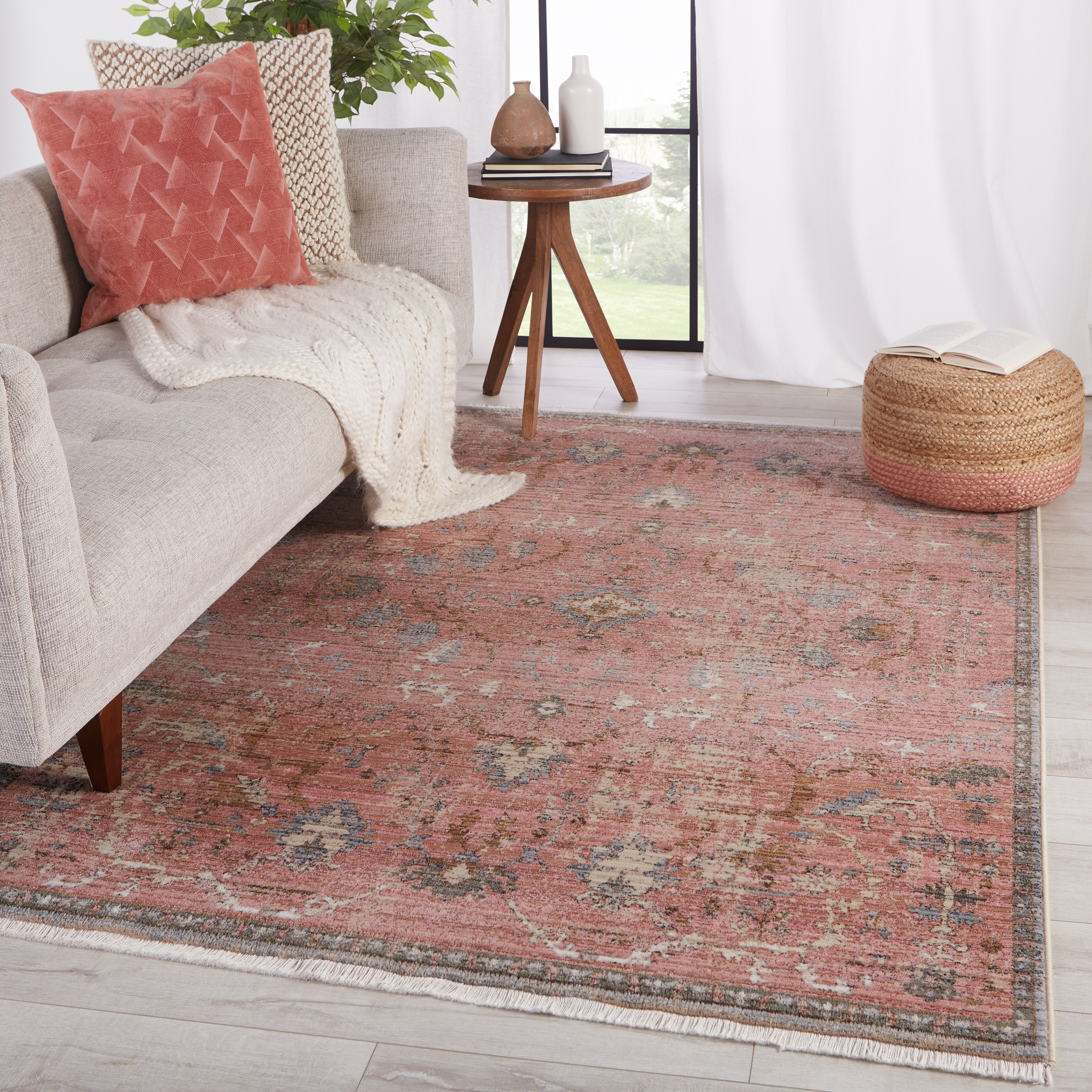 Vibe by Marcella Oriental Pink/ Gray Area Rug (8'X10'6") - Image 4