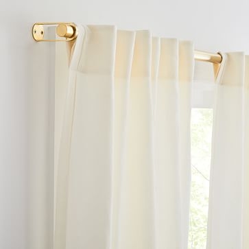 European Flax Linen Curtain, Alabaster, 48"x84" - Image 2