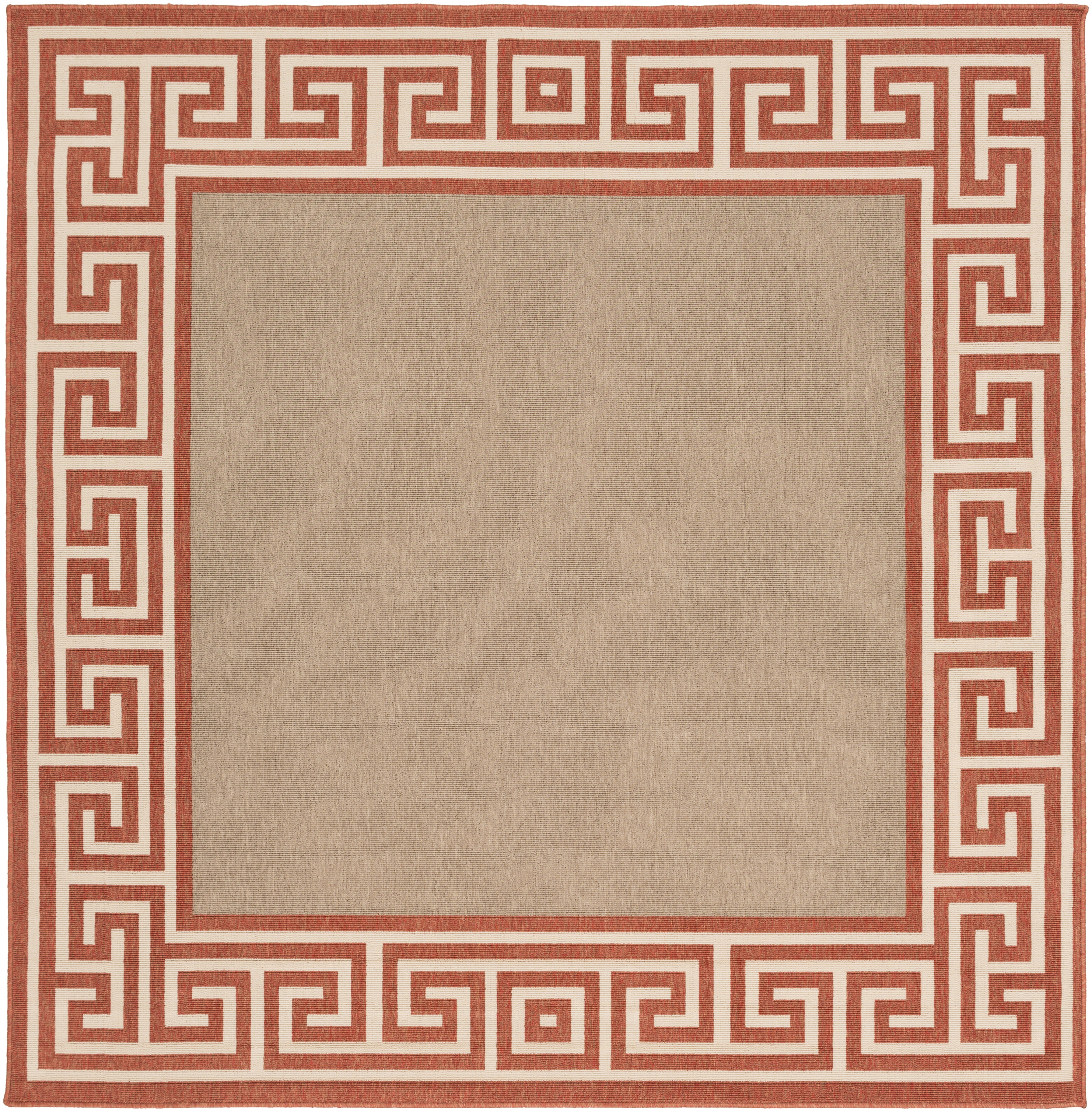 Alfresco Beige Outdoor 7'3" x 7'3" Machine Woven Rug - Image 0