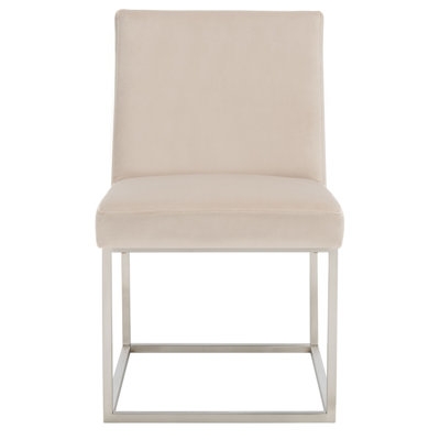 Athens Upholstered Stainless Steel Side Chair - Image 1