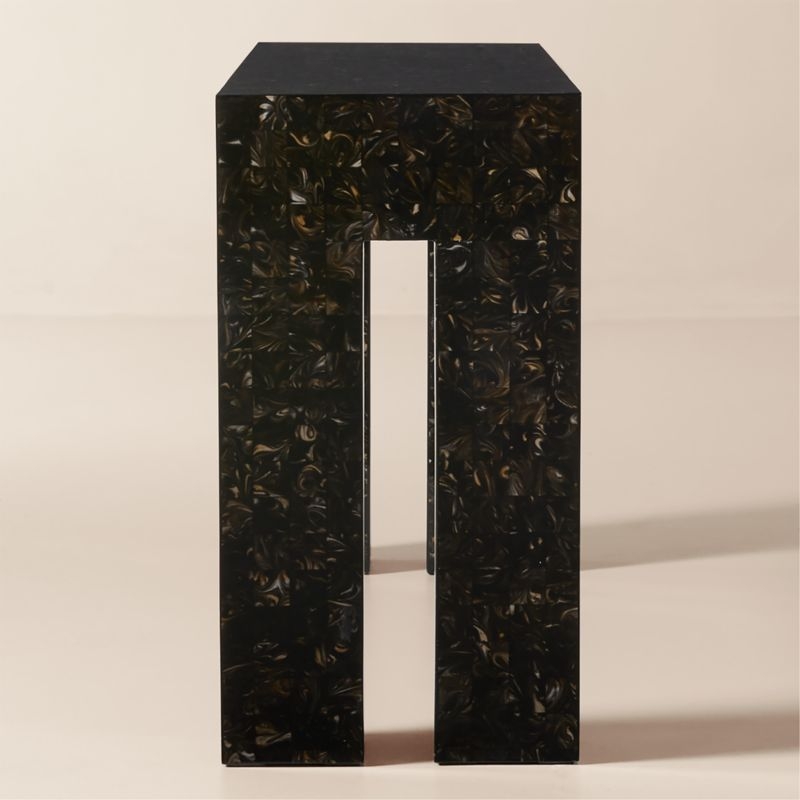 Scatola 60" Brown Tiled Resin Console Table - Image 2