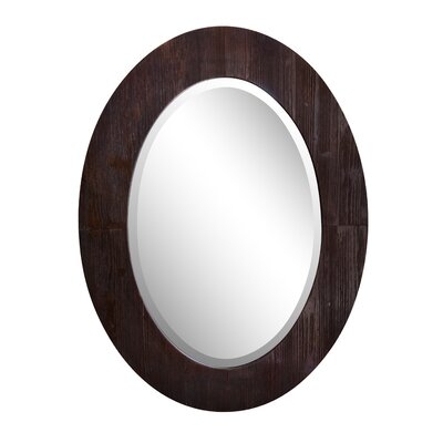 Mayella Oval Wood Grain Frame Accent Mirror - Image 0