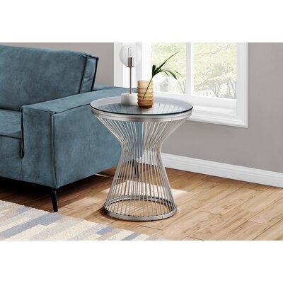 Aishia Glass Top Frame End Table with Storage - Image 0
