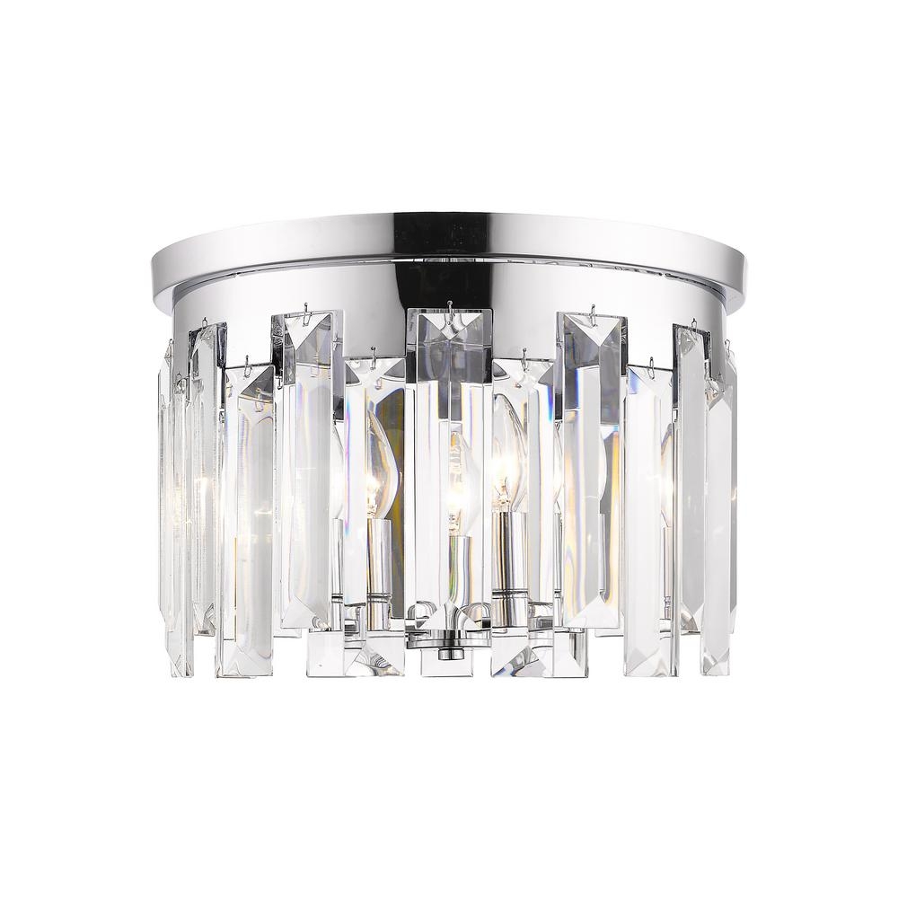 Filament Design 15 in. 6-Light Chrome Flush Mount with Clear Shade - Image 0