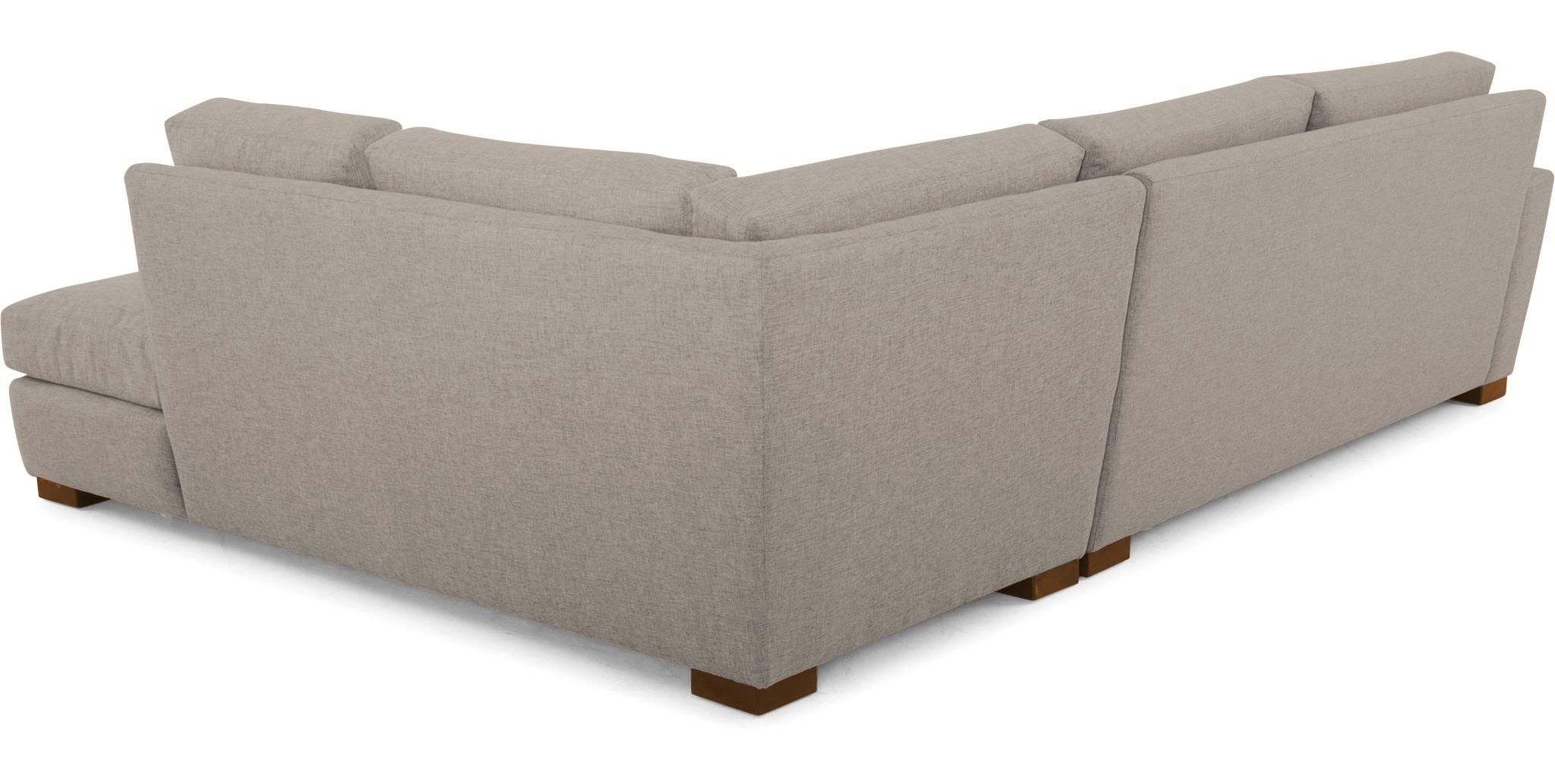 Gray Anton Mid Century Modern Sectional with Bumper - Prime Stone - Mocha - Right  - Image 4
