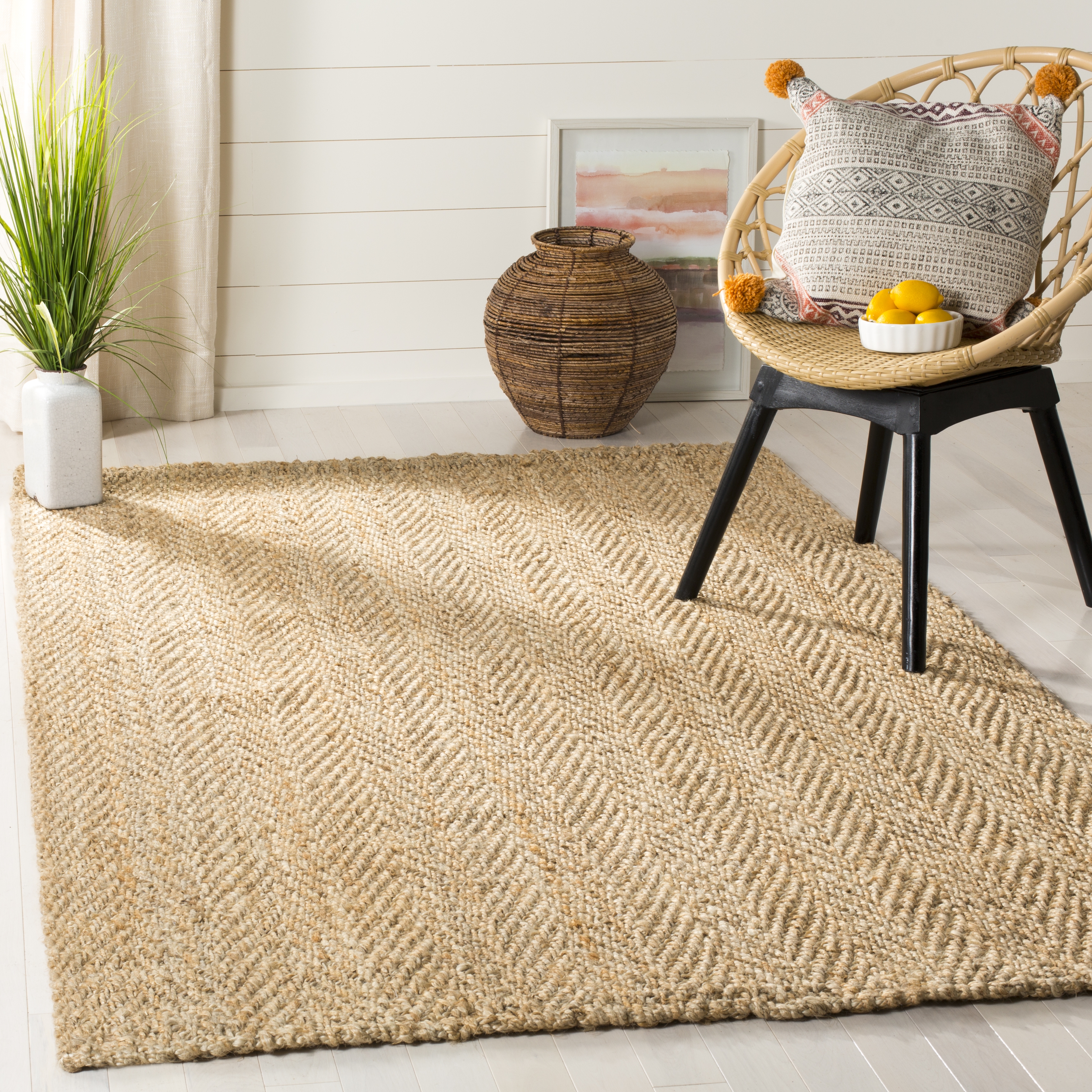 Arlo Home Hand Woven Area Rug, NF263A, Natural,  4' X 6' - Image 1