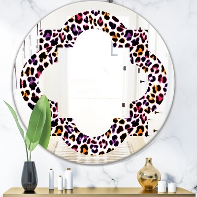 Quatrefoil Leopard Fur Safari VII Glam Wall Mirror - Image 0