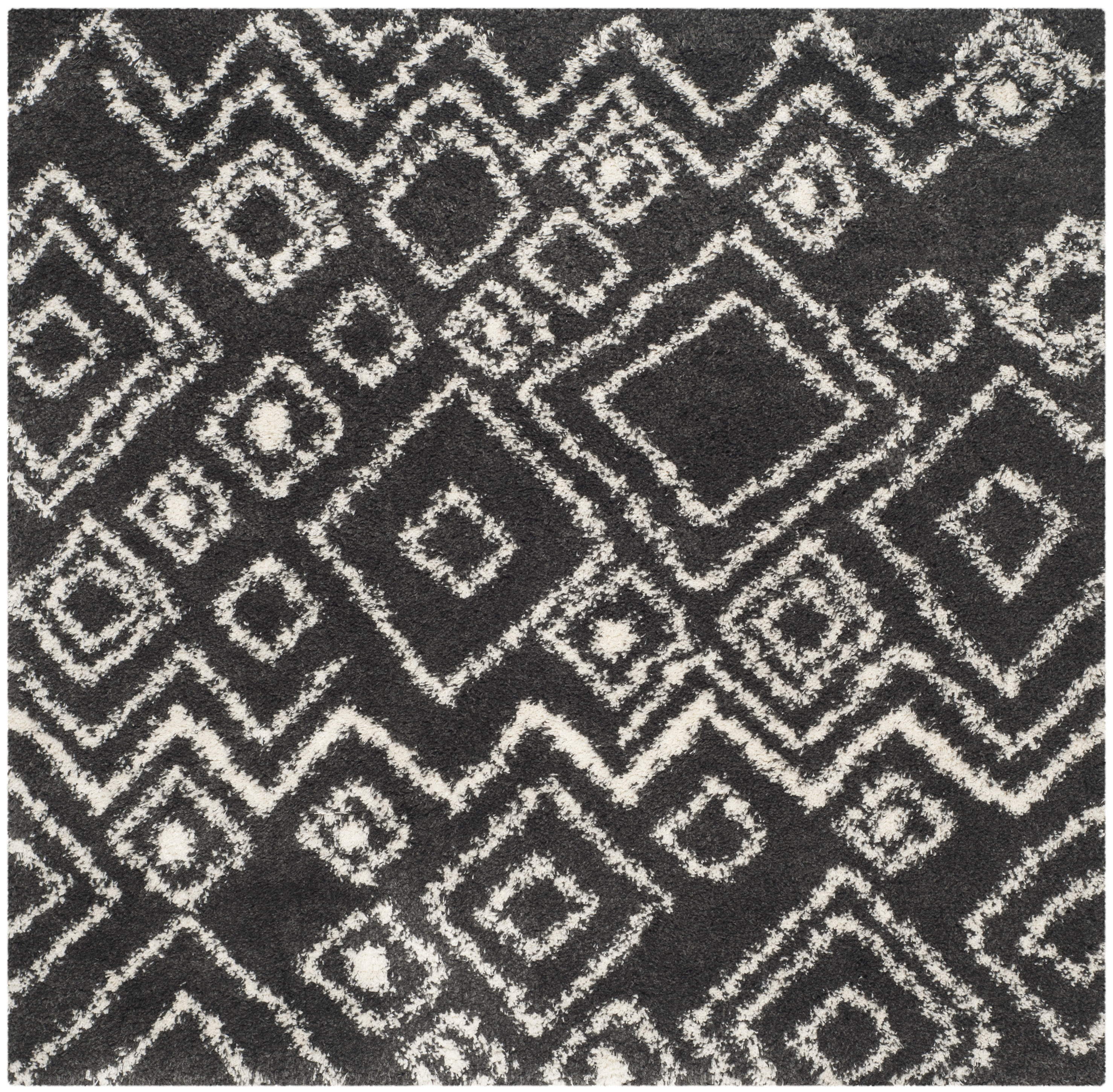 Arlo Home Woven Area Rug, SGB488C, Charcoal/Ivory,  6' 7" X 6' 7" Square - Image 0