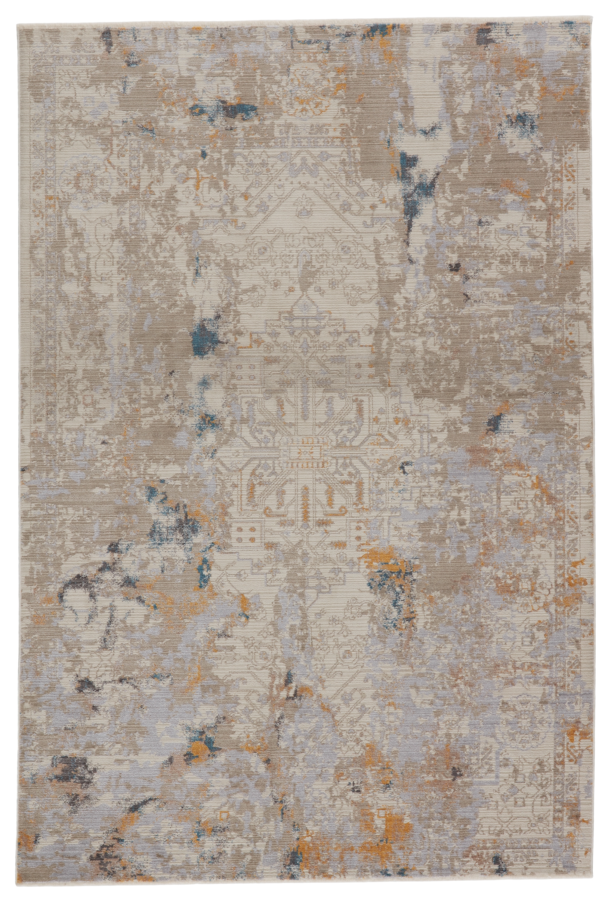 Vibe by Hammon Abstract Gray/ Gold Area Rug (5'3"X7'6") - Image 0