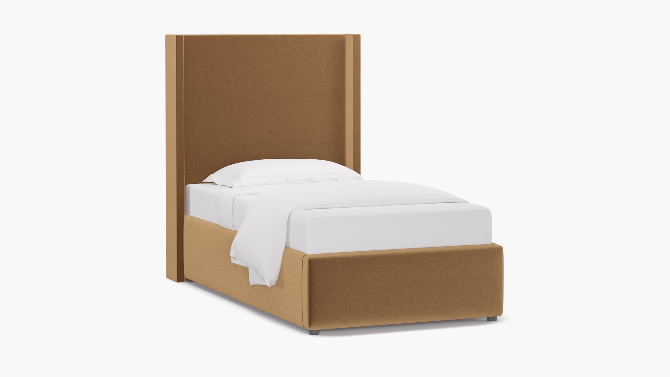 Modern Wingback Bed, Fawn Performance Velvet, Queen - Image 4