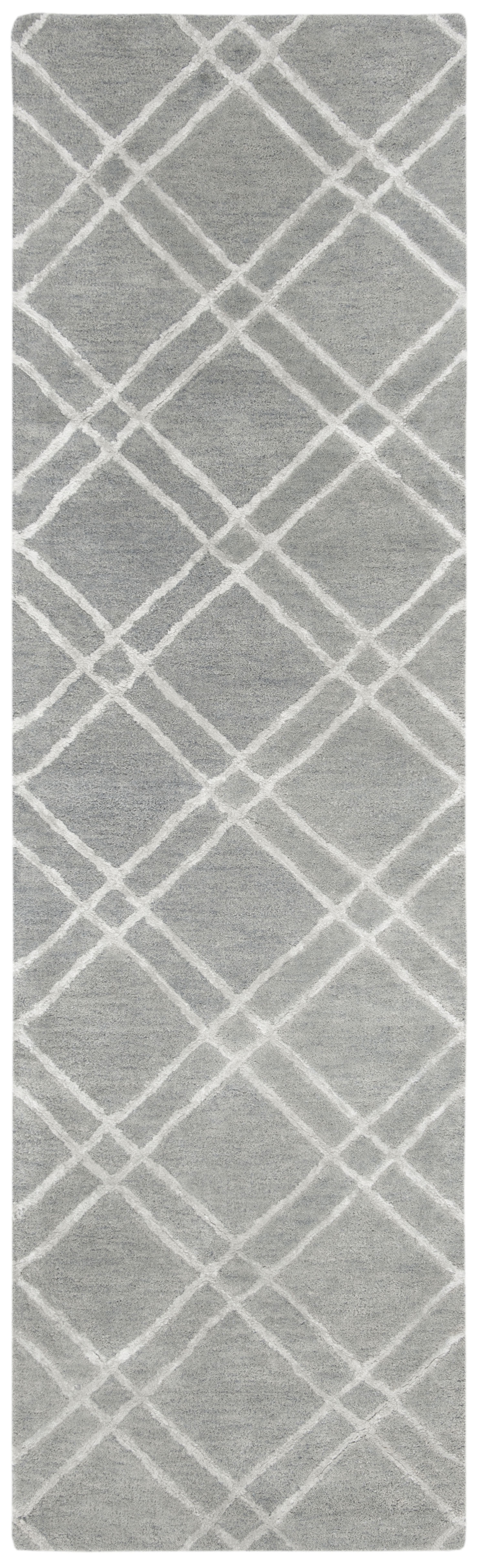 Arlo Home Hand Tufted Area Rug, HIM901G, Grey/Silver,  2' 3" X 8' - Image 0