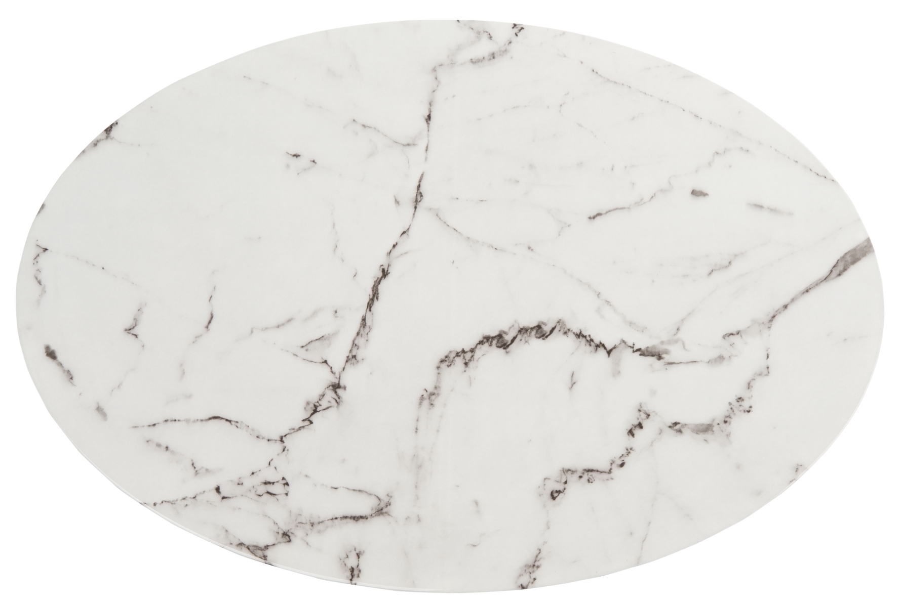 Placido Oval Coffee Table - White Marble / Black - Safavieh - Image 5