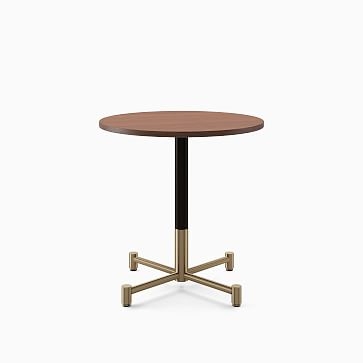 Restaurant Table, 30" Round W Sealer, Dark Walnut, Dining Height 4 Branch Base, Bronze, Brass - Image 2