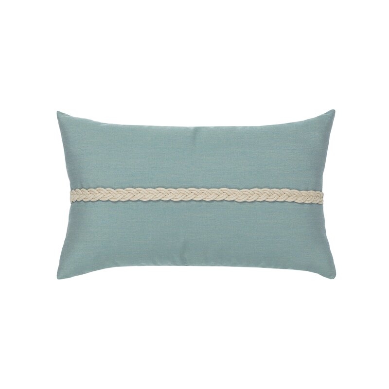Elaine Smith Spa Braided Indoor/Outdoor Lumbar Pillow Color: Blue - Image 0