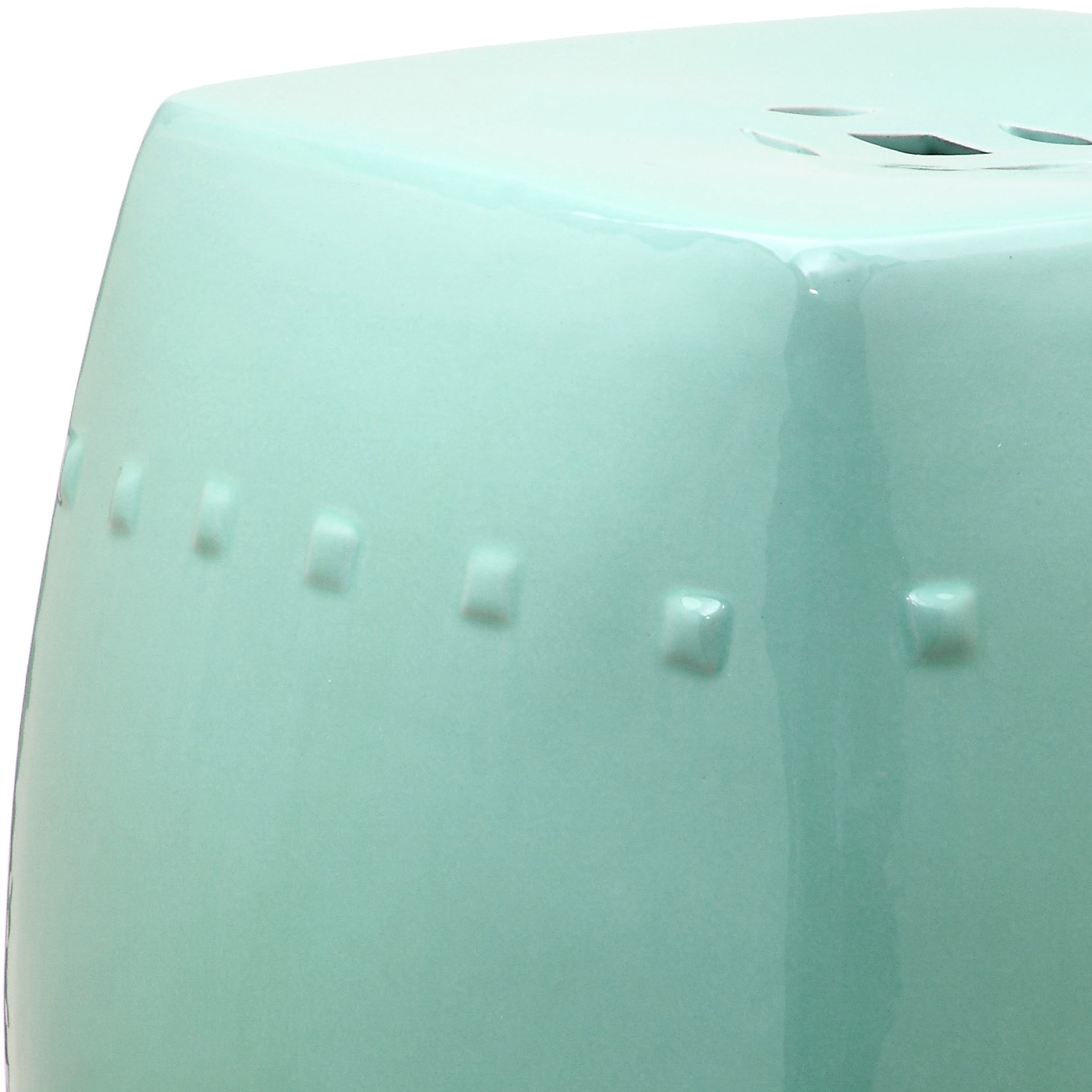 Villa Garden Stool - Light Blue - Safavieh - Image 1