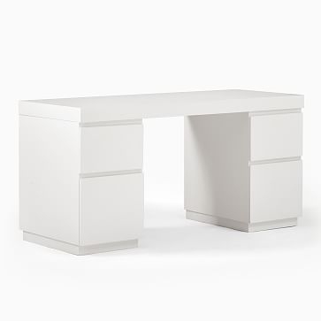Parsons 2 File Cabinets + Desk Set, White - Image 2