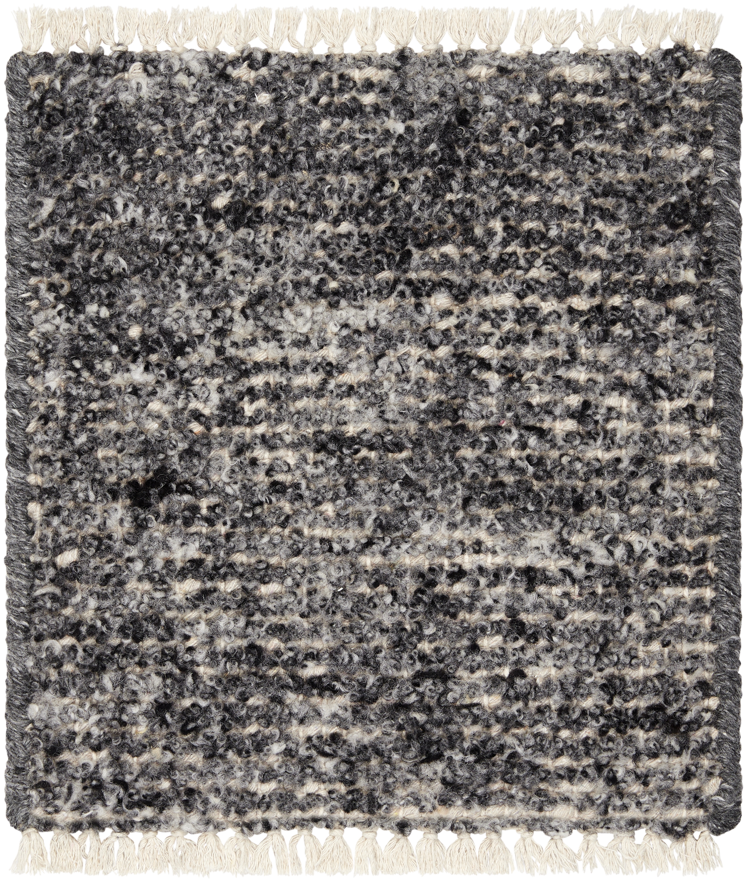 Saga Black Indoor 6' x 9' Handmade Rug - Image 0