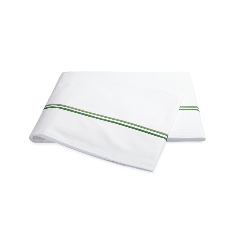 Matouk Essex 350 Thread Count 100% Cotton Flat Sheet Size: King, Color: Green - Image 0