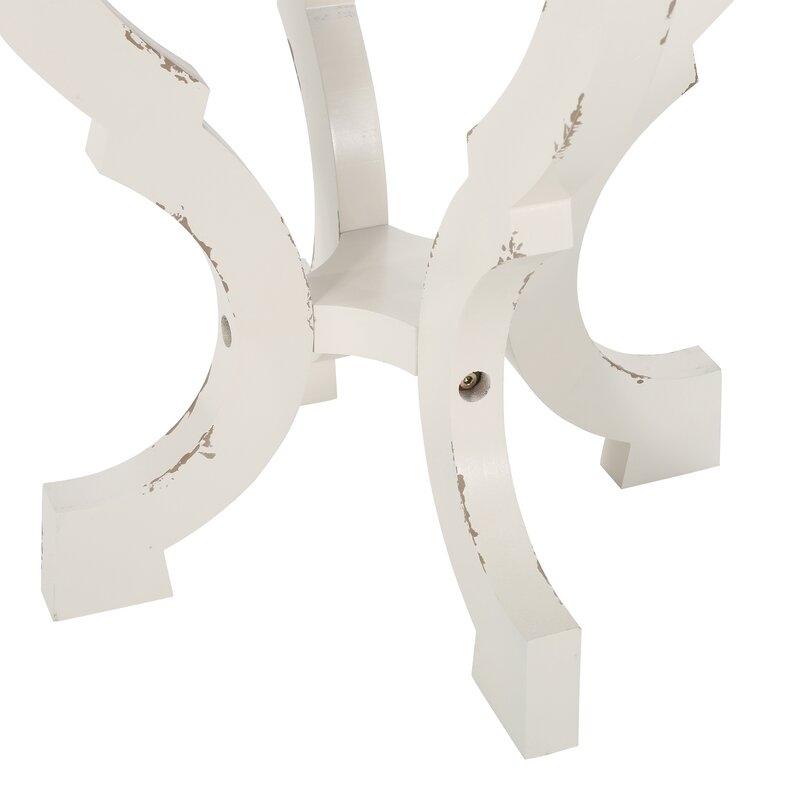 Tray Top End Table, Distressed White - Image 3