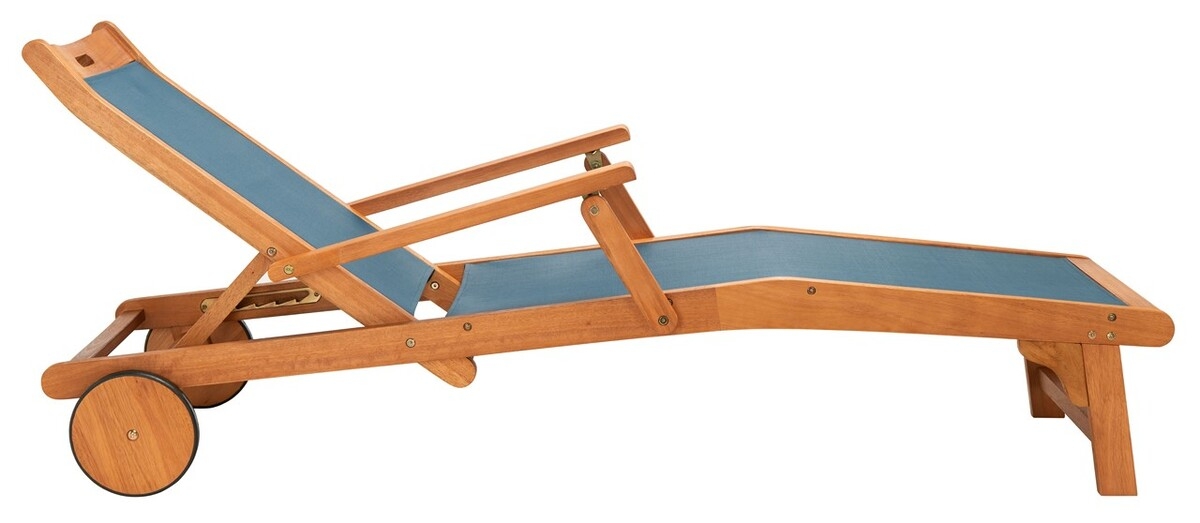 Kamson Sunlounger - Natural/Navy - Safavieh - Image 6