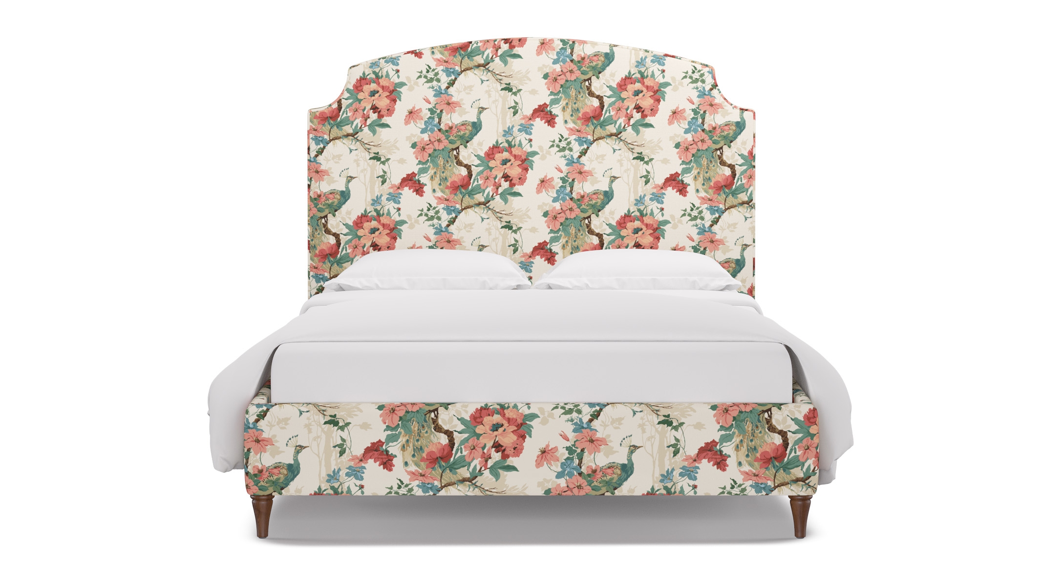 Cove Bed, Rose Peacock Park, Walnut Decorative Tapered Leg, Twin - Image 0