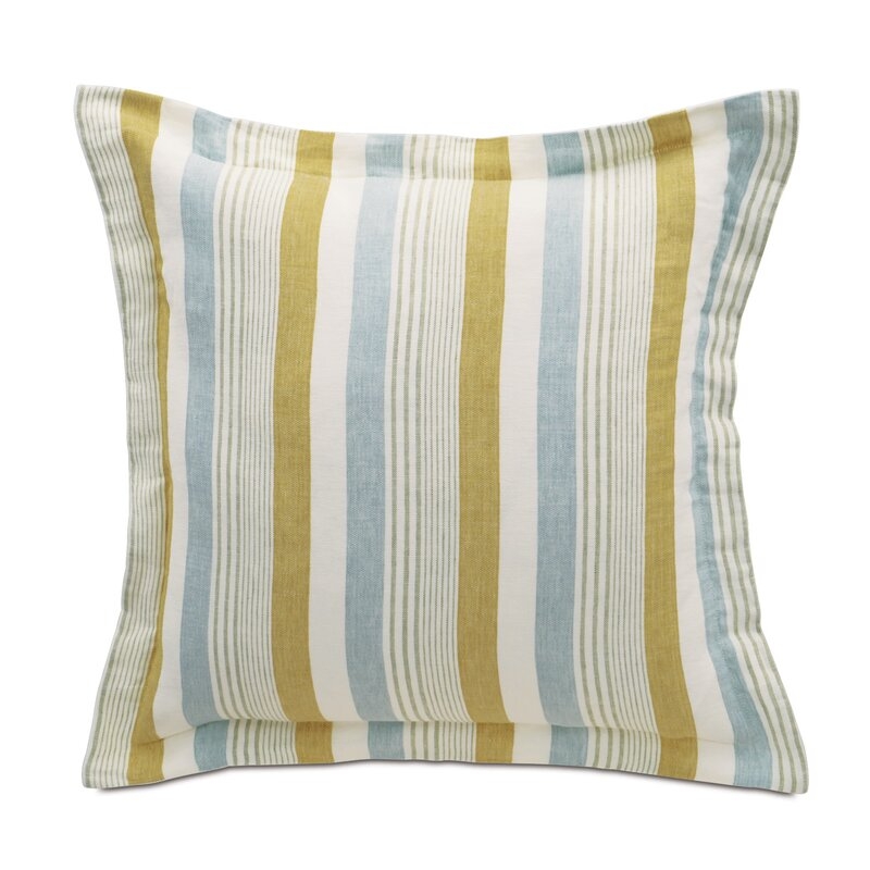 Eastern Accents Magnolia Truvy Pond Striped Euro Sham - Image 0