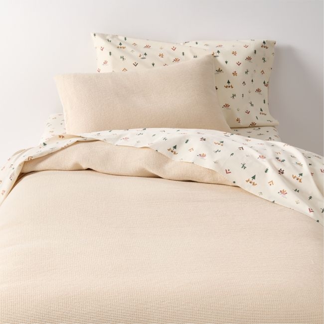 Scoop Undyed Organic Cotton Gauze Kids Full/Queen Duvet Cover - Image 0