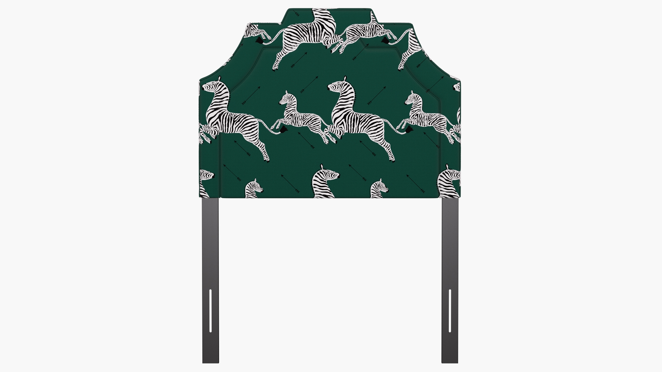 Art Deco Headboard, Emerald Zebra, Twin - Image 1